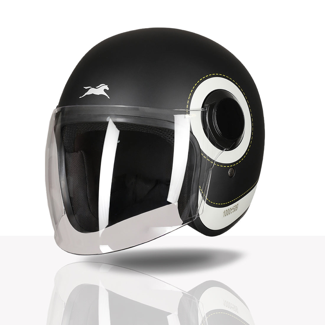 TVS Silk Route Helmet for Men & Women | Vintage Open Face Helmet with Clear Visor | ISI & DOT Certified | ABS Shell | EPS Liner | Retro Stylish Helmet for City & Highway Riding